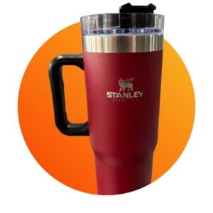 VASO TERMICO SIMIL STANLEY CON TAPA PLASTICO 900ML BORDO INCLUYE BOMBILLA