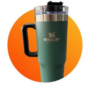 VASO TERMICO SIMIL STANLEY CON TAPA PLASTICO 900ML VERDE INCLUYE BOMBILLA