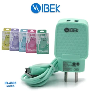 CARGADOR IBEK X2 USB 4.8A VARIOS COLORES