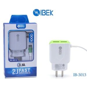 CARGADOR  IBEK V8 DOBLE USB 3.8A CON CABLE