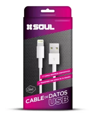 CABLE USB A IPHONE SOUL 1MTS  2.0A