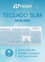 TECLADO SLIM NOGA CELESTE NKB-580
