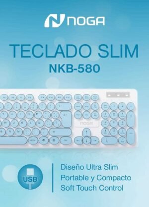 TECLADO SLIM NOGA CELESTE NKB-580