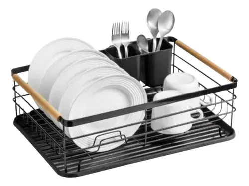 SECAPLATOS EXCURRIDOR ORYX CON BANDEJA Y CUBIERTERO NEGRO