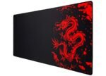MOUSE PAD NETMAK XL DRAGON ROJO 30X80CM ANTIDESLIZANTE BORDES COCIDOS NEGRO CON ROJO EN BOLSA